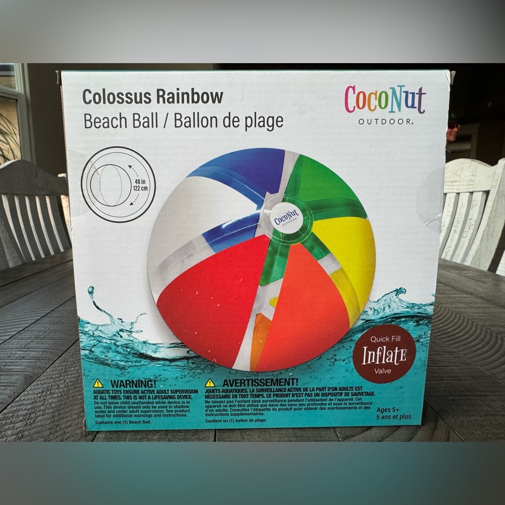 CocoNut Outdoor Colossus Rainbow Beach Ball (NEW)